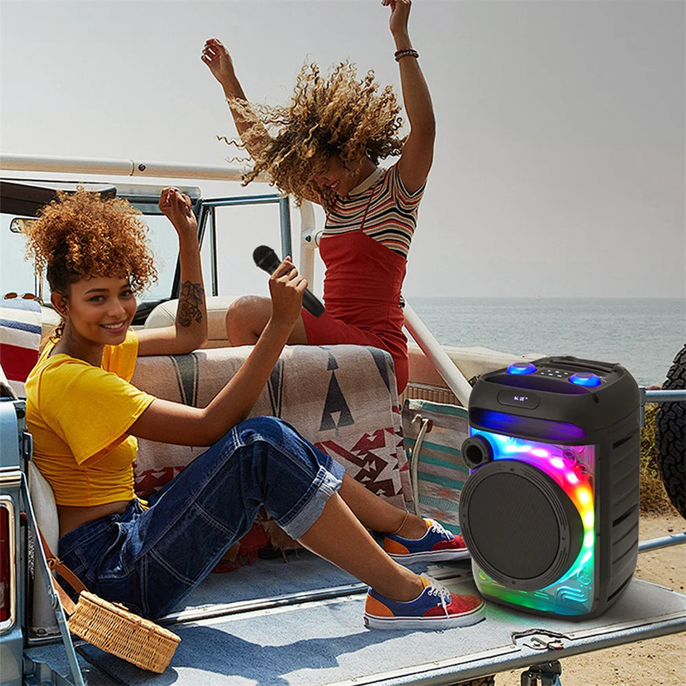 6000W Portable Bluetooth Speaker 8" Subwoofer Sound System Wireless Rechargeable Boombox Party Speaker With Mic Outdoor Speaker
